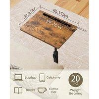 FLAVORA Height Adjustable Sofa Table in Brown | Size: 0.6m2