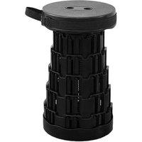 FLAVORA Portable Folding Stool Telescoping Seat Camping in Black