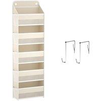 FORGEVIO 5 Pocket Shoe Holder Organiser Over The Door Hanging in Beige