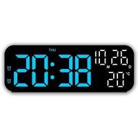 FLAVORA Alarm Clock Led Display Digital Mirror in Black | Size: 1000L