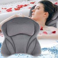 FLAVORA Ergonomic Support Bathtub Bath Pillow in Grey