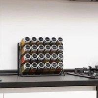 SPETLEK Spice Storage Holder Jar Rack Kitchen Door Cupboard Black | Size: 0.6m2