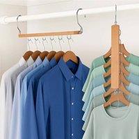 SPETLEK 4 Pack Space Saving Hangers with 360 Swivel Hook Brown | Size: Large