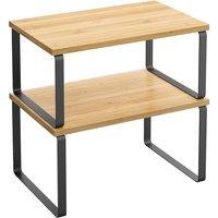 FORGEVIO Set of 2 Cupboard Shelf Expandable Kitchen Organiser
