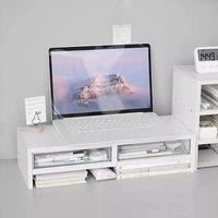 FORGEVIO Computer Desktop Monitor Stand Laptop TV Display in White