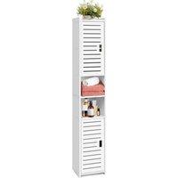 FORGEVIO Tall Bathroom Storage Cabinet Narrow Freestanding in White
