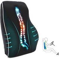 NESTLUNE Lumbar Car Seat Back Support Cushion Memory Foam in Black | Size: 100 cm x 190 cm