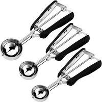 NESTLUNE Ice Cream Scoop 3X Stainless Steel Ice in Silver | Size: 0.6m2