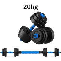 FLAVORA 20KG Adjustable Dumbbell Barbell Set in Black | Size: 0-12 m