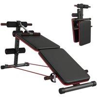 EONLION Foldable Sit Up Bench 5-Level Adjustable in Black | Size: 0-12 m