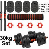 NESTLUNE 30 kg Dumbbell Barbell Weight Set Pair in Black | Size: 0-18 m