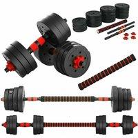 NESTLUNE 40 kg Dumbbell Barbell Weight Set Pair in Black | Size: 0-12 m