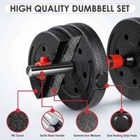 NESTLUNE 40kg Dumbbell Barbell Weight Set Pair Weights in Black | Size: 0-12 m