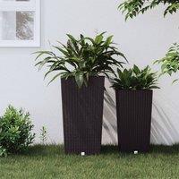 Berkfield Home Planter with Removable Inner Brown 21 / 49 L PP Rattan