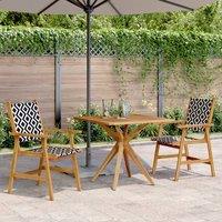 Berkfield Home 3 Piece Garden Dining Set Solid Wood Acacia in Brown
