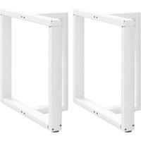 Berkfield Home Dining Table Legs T-Shaped 2 pcs White 70x35x(72-73) cm Steel