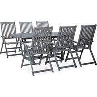 Berkfield Home 7 Piece Outdoor Dining Set Solid Acacia Wood Grey