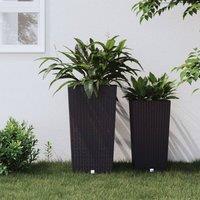 Berkfield Home Planter with Removable Inner Anthracite 21 / 49 L PP Rattan in Black