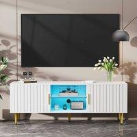 Dprodo 140cm TV Stand Cabinet with Ambient Light in White | Size: 1 Pack