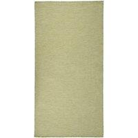Berkfield Home Outdoor Flatweave Rug 100x200 cm Green | Size: 100 cm diameter