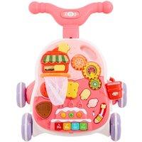 Living and Home 2 IN 1 Walker & Activity Table in Pink