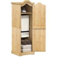 Berkfield Home Wardrobe Corona 55x52x170 cm Solid Wood Pine in Brown | Size: 55 x 52 x 170 cm