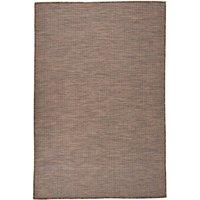 Berkfield Home Outdoor Flatweave Rug 120x170 cm Brown | Size: 100 cm diameter