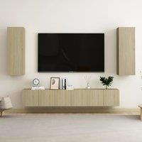 Berkfield Home 5 Piece TV Cabinet Set Sonoma Oak Engineered Wood in Brown