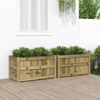 Berkfield Home Garden Planters 2 pcs Impregnated Wood Pine in Brown