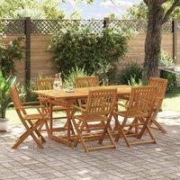 Berkfield Home 7 Piece Garden Dining Set 180x90x75 cm Solid Wood Acacia in Brown | Size: 180 x 90 x 75 cm