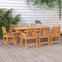 Berkfield Home Garden Table 200x90x75 cm Solid Wood Acacia in Brown | Size: 200 x 90 x 75 cm