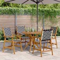 Berkfield Home 5 Piece Garden Dining Set Solid Wood Acacia in Brown