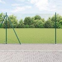 Berkfield Home Green Fence Post Set Set of 2 Green Powder-Coated Steel