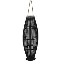 Berkfield Home Hanging Candle Lantern Holder Bamboo Black 95 cm