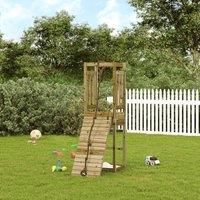Berkfield Home Playhouse with Climbing Wall Impregnated Wood Pine in Brown