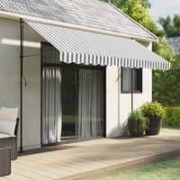 Berkfield Home Replacement Fabric for Awning Valance Anthracite & White Stripe 3.5 m in Black