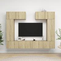 Berkfield Home 6 Piece TV Cabinet Set Sonoma Oak Engineered Wood in Brown
