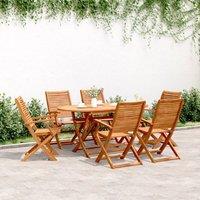Berkfield Home Folding Garden Chairs 6 pcs 57x66x95 cm Solid Wood Acacia in Brown | Size: 57 x 66 x 95 cm
