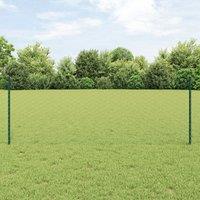 Berkfield Home Fence Posts 11 pcs U-Channel Green 80 cm Steel, Hexagon Fence Green 0.8x100 m Steel