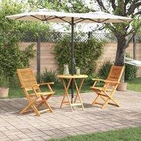 Berkfield Home 3 Piece Folding Bistro Set - Solid Acacia Wood in Brown