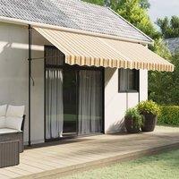 Berkfield Home Replacement Fabric for Awning Valance Yellow & Grey Stripe 4 m