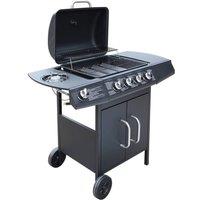 Berkfield Home Gas Barbecue Grill 4+1 Cooking Zone Black