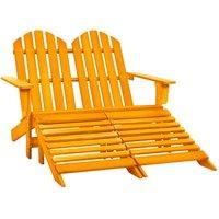 Berkfield Home 2-Seater Garden Adirondack Chair&Ottoman Fir Wood Orange