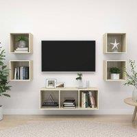 Berkfield Home 5 Piece TV Cabinet Set Sonoma Oak Engineered Wood in Brown
