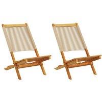 Berkfield Home Garden Chairs 2 pcs Beige Solid Wood Acacia & Polypropylene