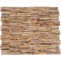 Berkfield Home 3D Wall Cladding Panels 10 pcs 1.01 m Solid Teak Wood in Brown
