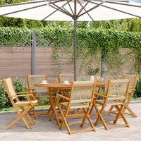 Berkfield Home Folding Garden Chairs 6 pcs Beige Solid Wood Acacia