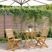 Berkfield Home 3 Piece Bistro Set Beige Polypropylene & Solid Wood
