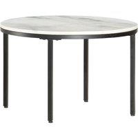 Berkfield Home Coffee Table White & Black 65 cm Real Solid Marble