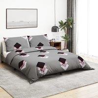 Berkfield Home Duvet Cover Set Grey 240x220 cm Cotton